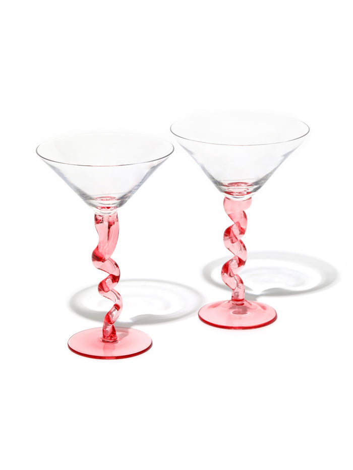Rose Spiral Stem Martini Glass