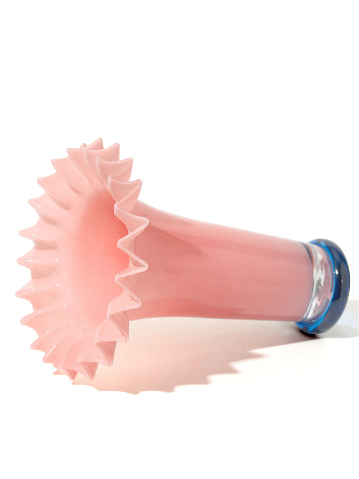Rosewater Ruffled Vase, Tall