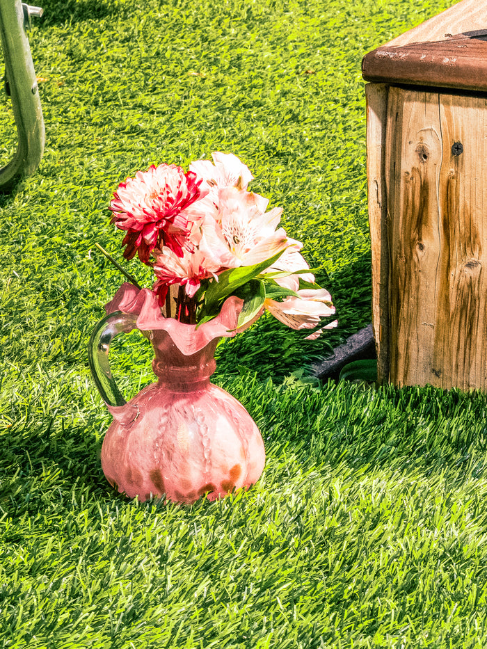 Rosy Dawn Ruffled Vase, Small