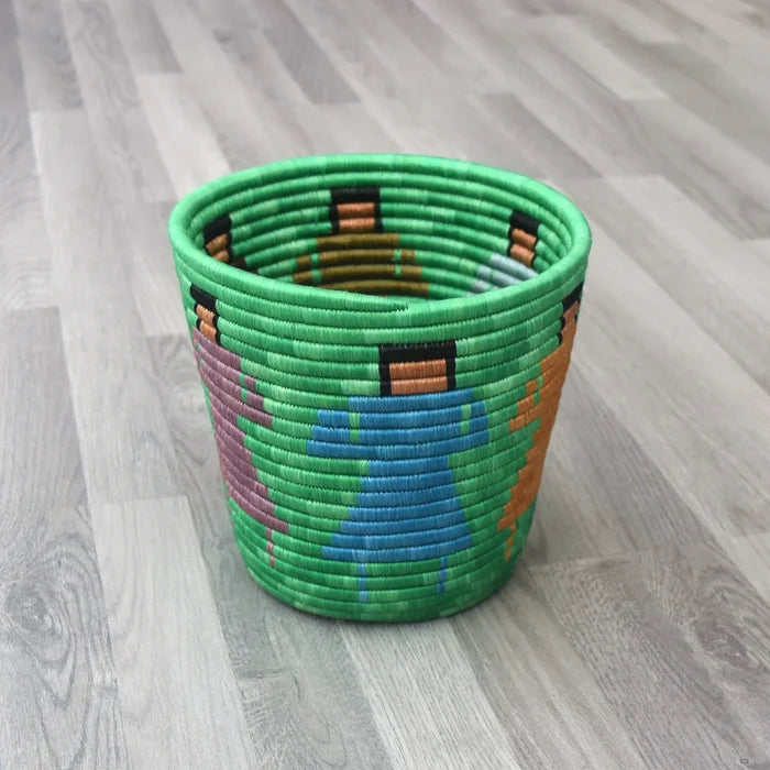 Rwandan Planter Basket - Green African Basket - Nshuti