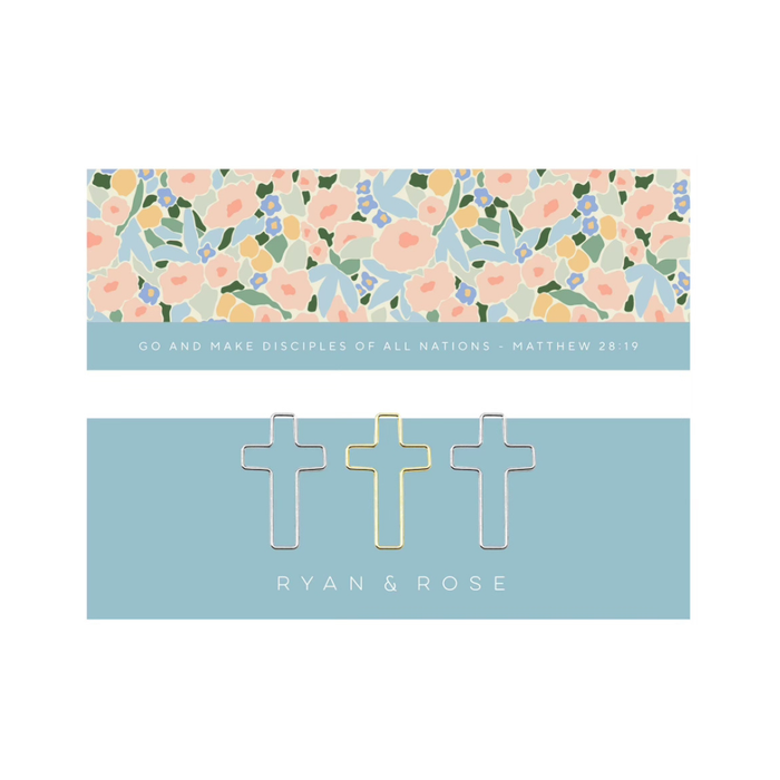 Ryan & Rose Bookmark + Cross Paper Clips