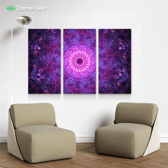 Sacred Flower by Cameron Gray 3-Piece Canvas