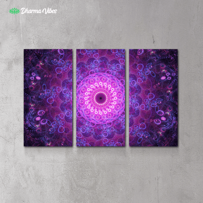 Sacred Flower by Cameron Gray 3-Piece Canvas