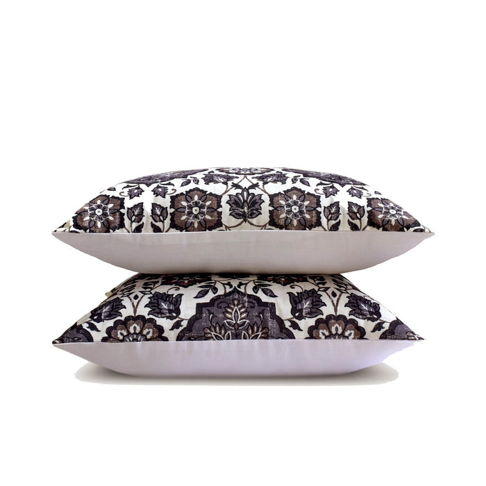 Samira - Grey Velvet Throw Pillow Cover
