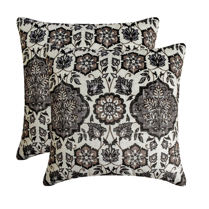 Samira - Grey Velvet Throw Pillow Cover