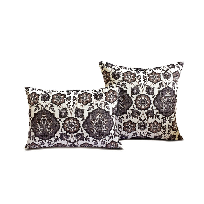 Samira - Grey Velvet Throw Pillow Cover
