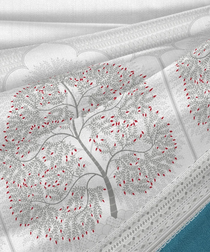 Sanskriti Double AC Comforter, Gond Art Blue| 180 GSM Polyester