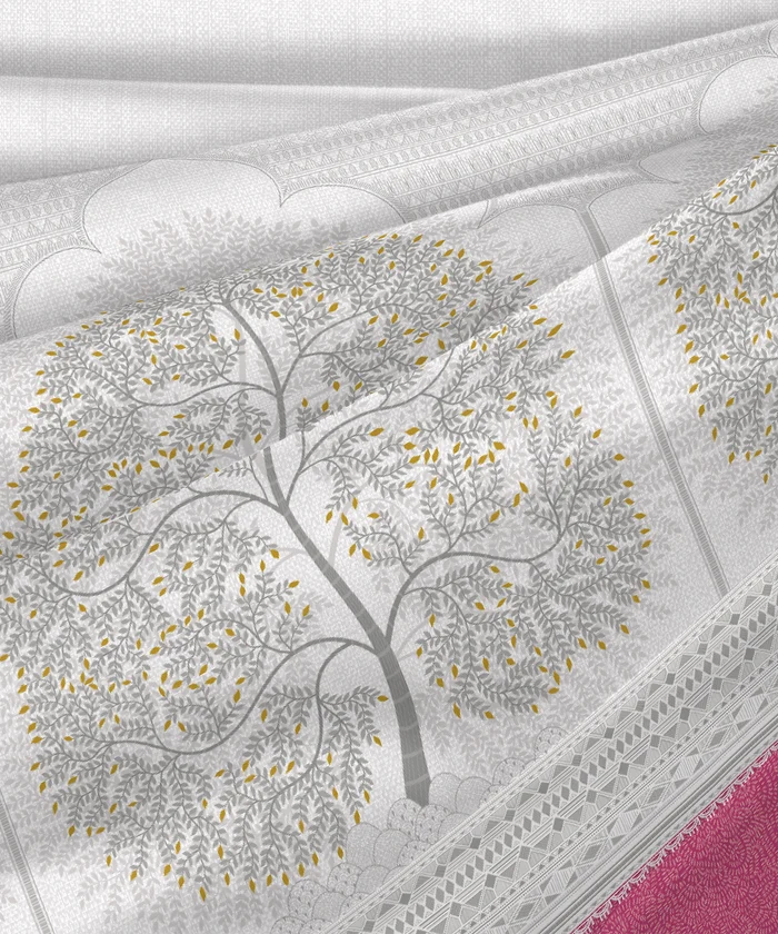 Sanskriti Double AC Comforter, Gond Art Pink| 180 GSM Polyester