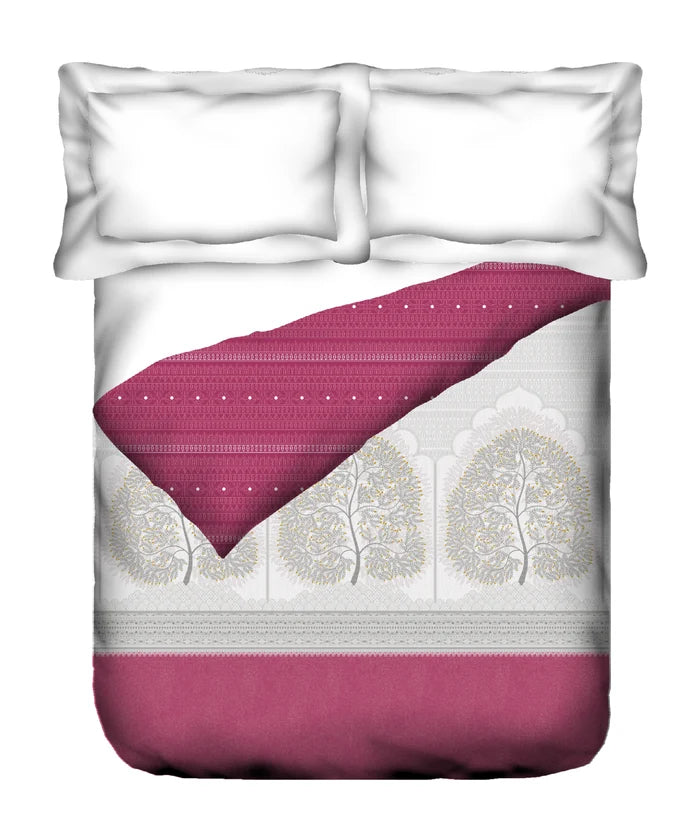 Sanskriti Double AC Comforter, Gond Art Pink| 180 GSM Polyester