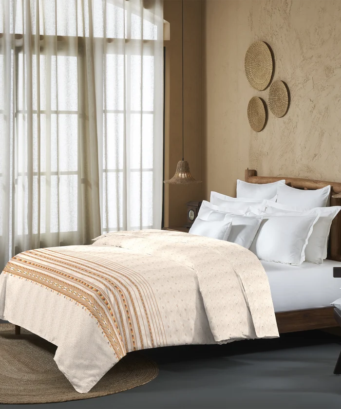 Sanskriti Double AC Comforter, Kullu Shawl Beige| 180 GSM Polyester