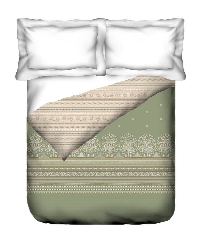 Sanskriti Double AC Comforter, Rogan Art Olive| 180 GSM Polyester