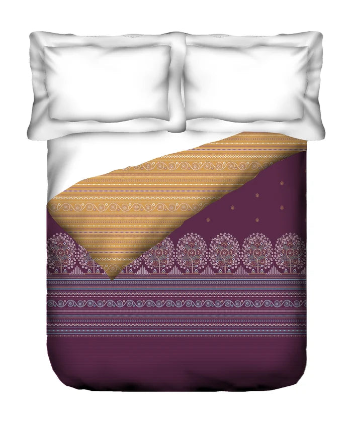 Sanskriti Double AC Comforter, Rogan Art Plum| 180 GSM Polyester