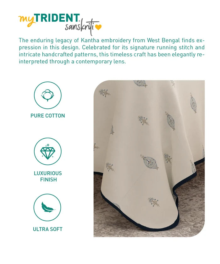 Sanskriti Double Dohar, 180 TC, 100 % Cotton, Kantha