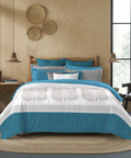 Sanskriti King Bedsheet Gift Set, Gond Art Blue| 180 TC Cotton| 2 Pillow Covers
