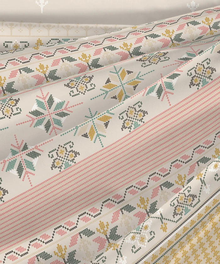 Sanskriti King Bedsheet Gift Set, Kasuti Turmeric | 180 TC Cotton| 2 Pillow Covers