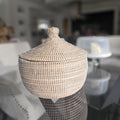 Senegalese Seagrass Basket with Lid - Rokhaya - Rufina Designs