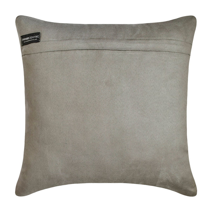 Serpentine Metallica - Silver & Gray Faux Leather Throw Pillow Cover
