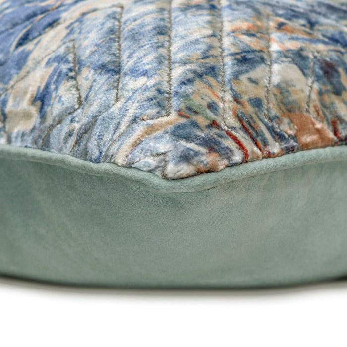 Shaded Graffito - Blue Velvet Throw Pillow Cover
