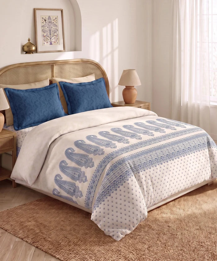 Shilpkalaa Printed King Bedsheet Set, Pashmina| 144TC Cotton| 2 Pillow covers