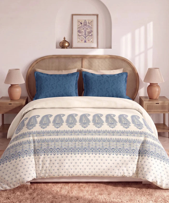 Shilpkalaa Printed King Bedsheet Set, Pashmina| 144TC Cotton| 2 Pillow covers