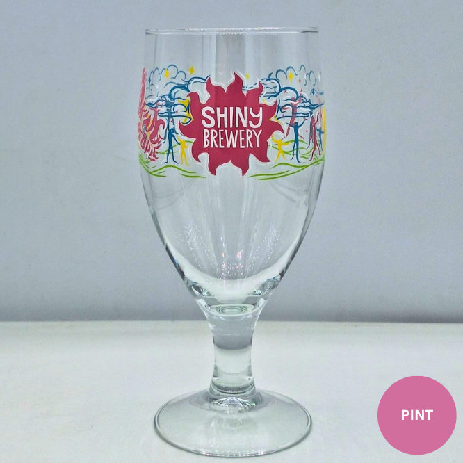 Shiny Brewery Nucleated Pint Stem Glass