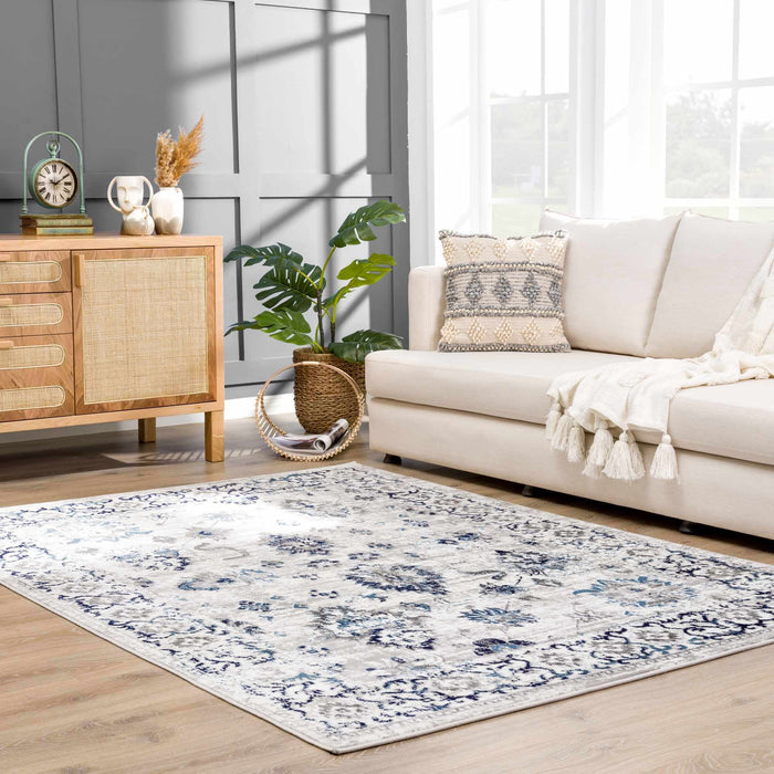 Silver, Gray, Teal and Charcoal Traditional Oushak Design Area Rug - The Rug Decor