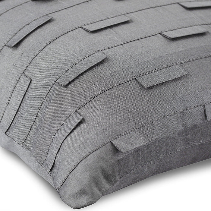 Silver Ocean - Silver Art Silk Decorative Euro Sham