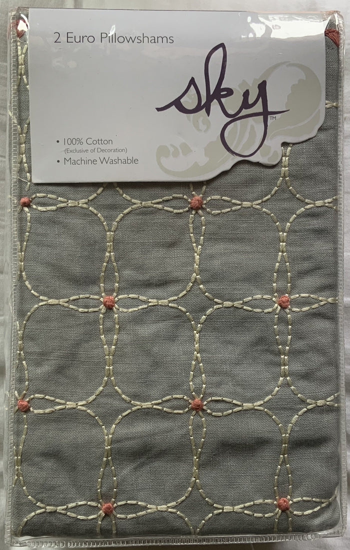 Sky Flora Euro Shams ,Set of 2 - Machann.com