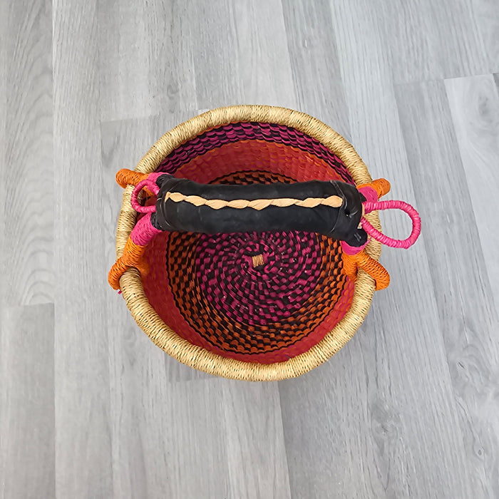 Small Round Straw basket - Ghana Basket - SB16