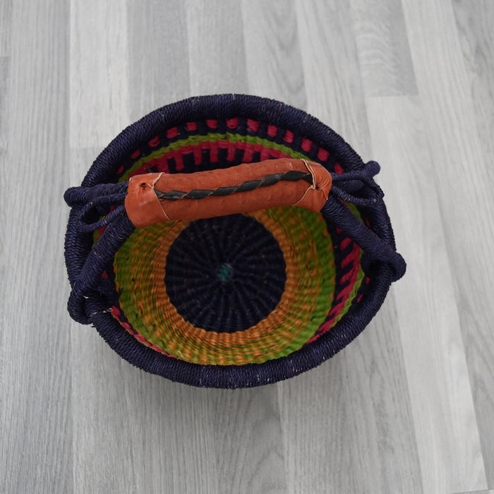 Small Round Straw basket - Ghana Basket - SB2
