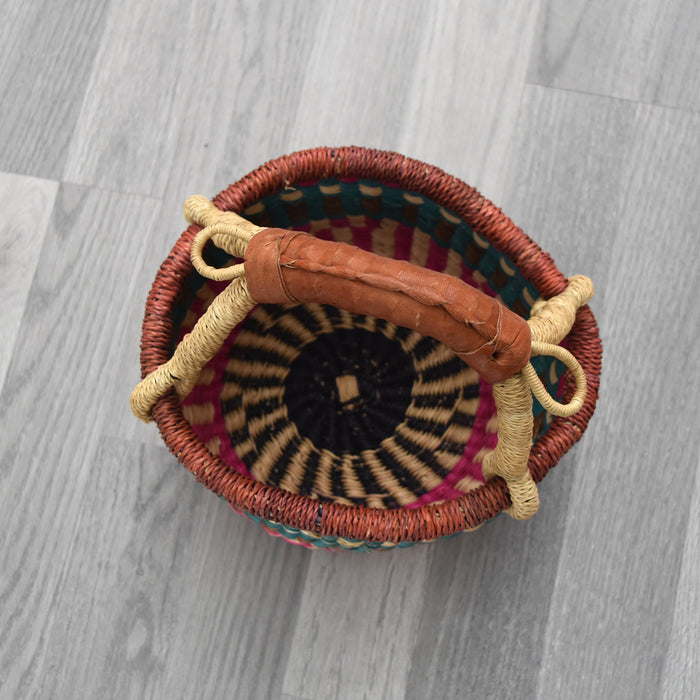 Small Round Straw basket - Ghana Basket - SB4