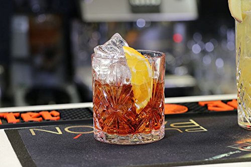 smart "serve" Diamond Cut Whiskey Glasses 340ml, Set of 6, Perfect Bar Glasses for Drinking Whisky, Bourbon, Scotch, Cocktails, Cognac- Old Fashioned Cocktail Tumblers, Classic Cut Design.