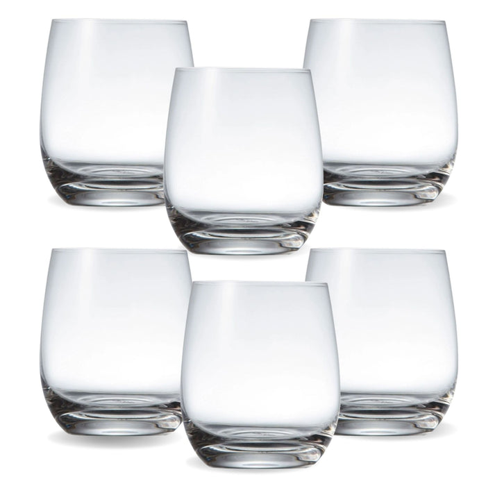 smart "serve" Oval Whiskey Glasses Set of 6 – 350ml Crystal Clear Tumblers for Whisky, Bourbon, Scotch, Cocktails & Drinks | Thick Durable Bar Glass Set for Home, Bar & Gifting