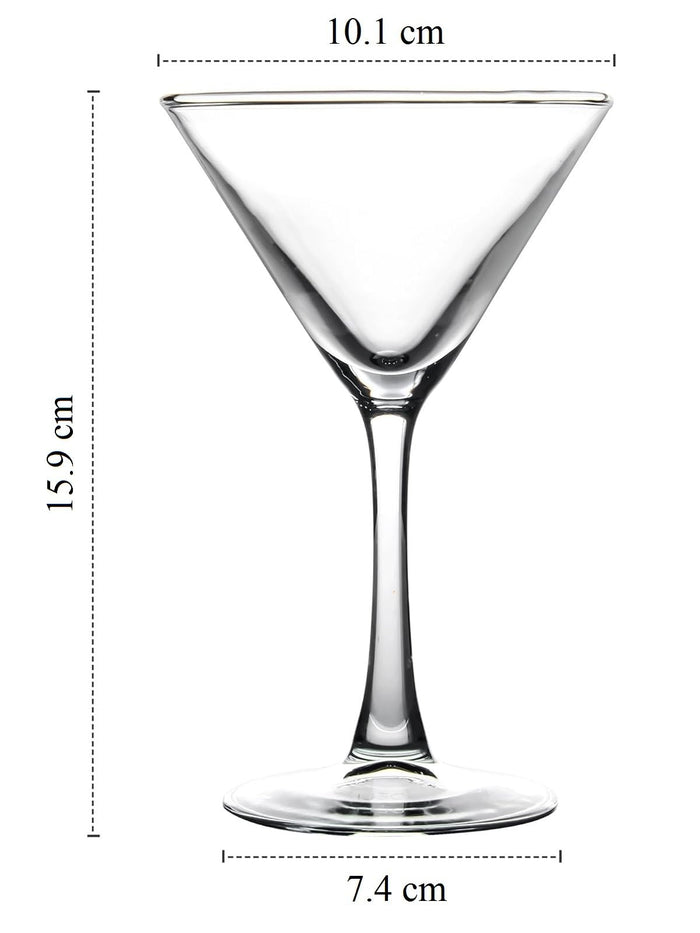 smart "serve" Soda Lime Martini Glass Lead Free 190 ml Set of 6, Hand Blown Martini Glasses with long durable Stem - Elegant Cocktail Glasses for Bar, Martini, Cosmopolitan, Manhattan, Gimlet, Pisco Sour