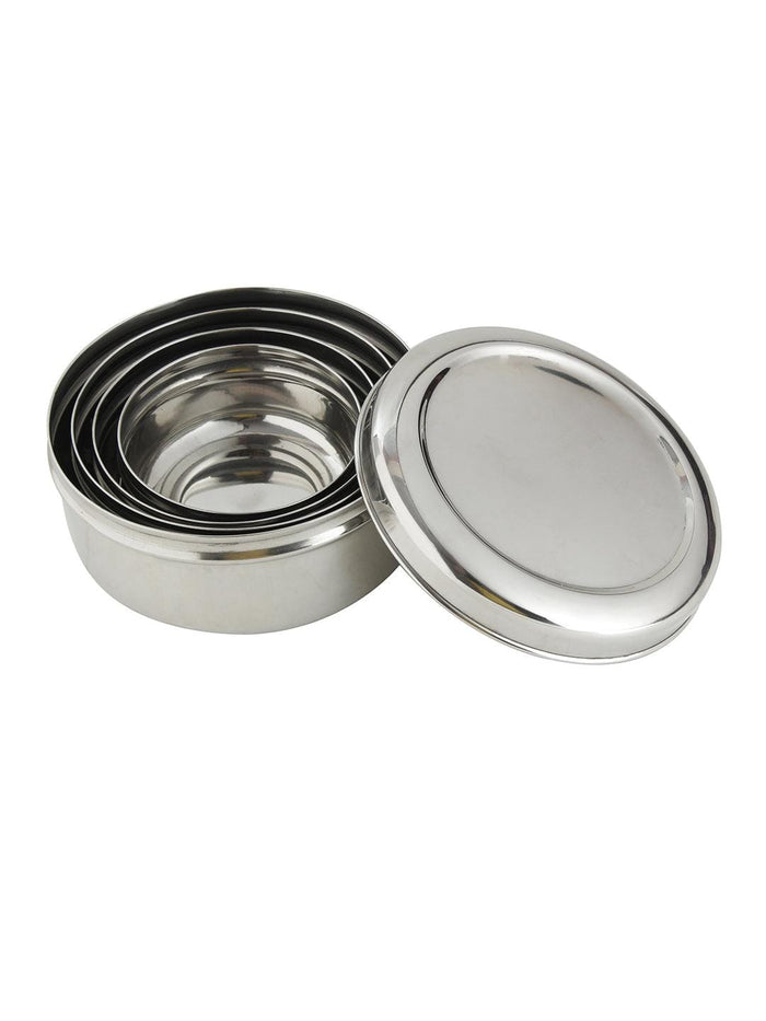 Smartserve Stainless Steel Sada Puri Dabba Food Storage Containers, Set of 4 | Food Container