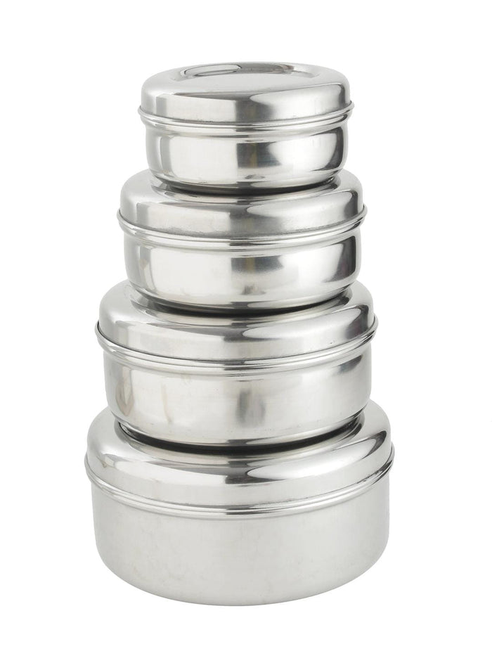 Smartserve Stainless Steel Sada Puri Dabba Food Storage Containers, Set of 4 | Food Container