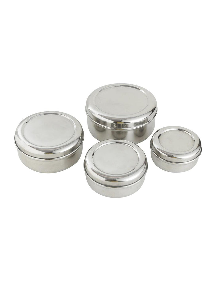 Smartserve Stainless Steel Sada Puri Dabba Food Storage Containers, Set of 4 | Food Container