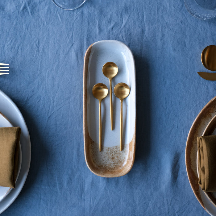 Small Rectangle dish for tapas and mezze by Palinopsia Ceramics