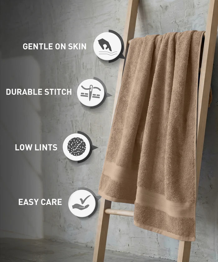 Soft Comfort 1Pc Bath Towel, Acron|509 GSM Cotton|Air Rich Technology