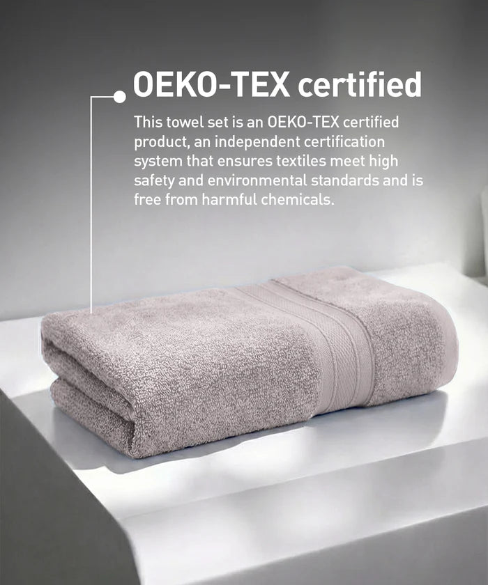 Soft Comfort 1Pc Bath Towel, Charcoal|509 GSM Cotton|Air Rich Technology