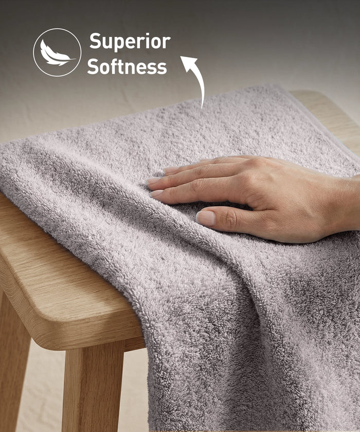Soft Comfort 1Pc Bath Towel, Charcoal|509 GSM Cotton|Air Rich Technology