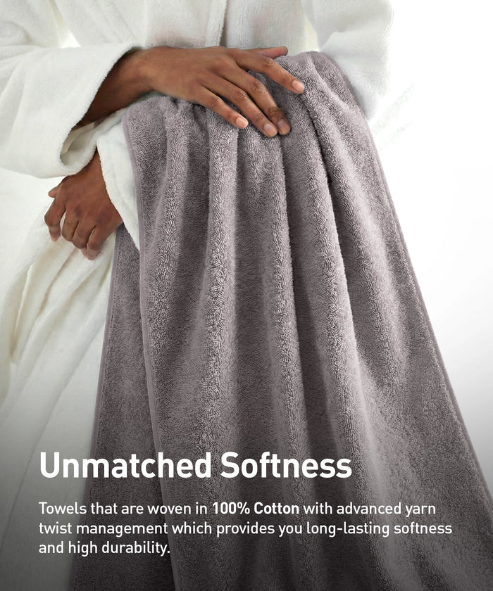 Soft Comfort 1Pc Bath Towel, Charcoal|509 GSM Cotton|Air Rich Technology