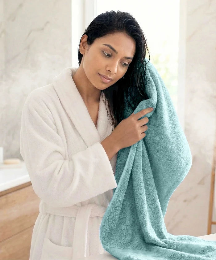 Soft Comfort 1Pc Bath Towel, Nile Blue|509 GSM Cotton|Air Rich Technology