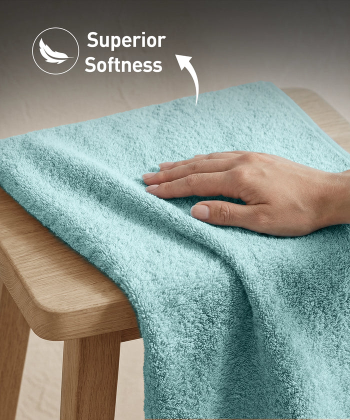 Soft Comfort 1Pc Bath Towel, Nile Blue|509 GSM Cotton|Air Rich Technology
