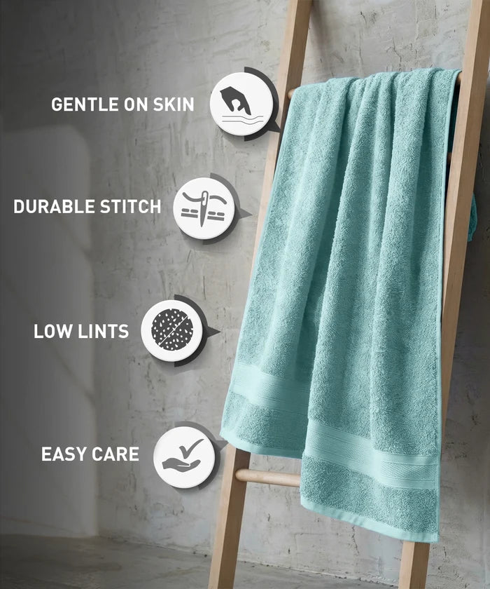Soft Comfort 1Pc Bath Towel, Nile Blue|509 GSM Cotton|Air Rich Technology