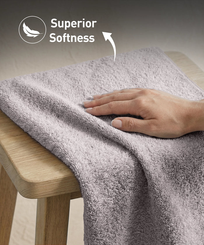 Soft Comfort 2Pc Bath Towel Set, Charcoal|509 GSM Cotton|Air Rich Technology