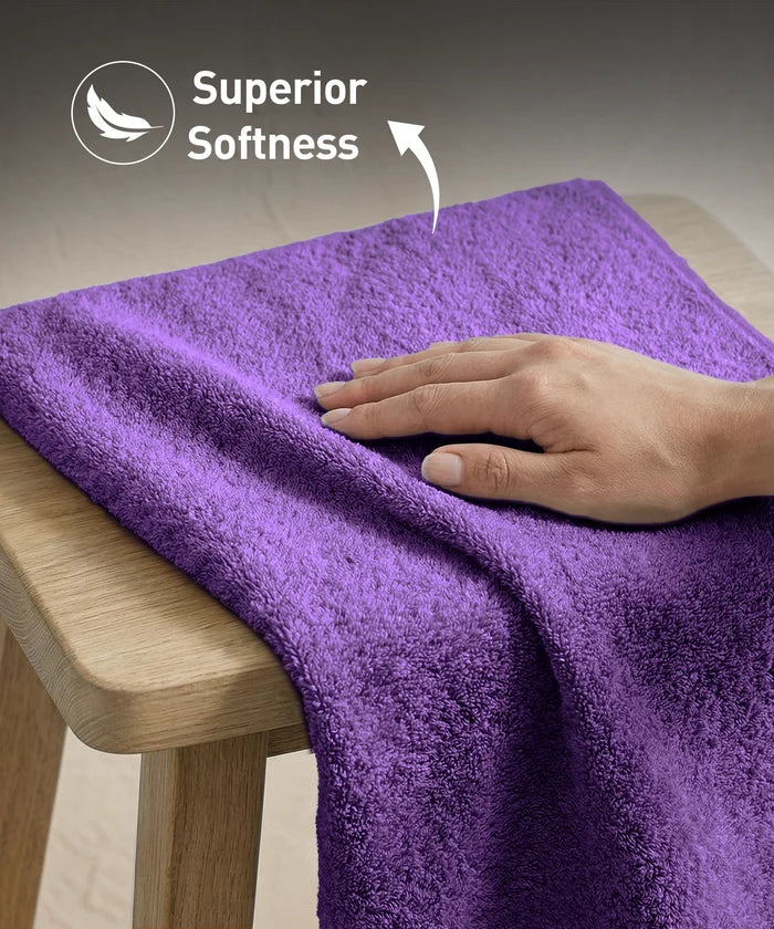 Soft Comfort 2Pc Bath Towel Set, Plum|509 GSM Cotton|Air Rich Technology