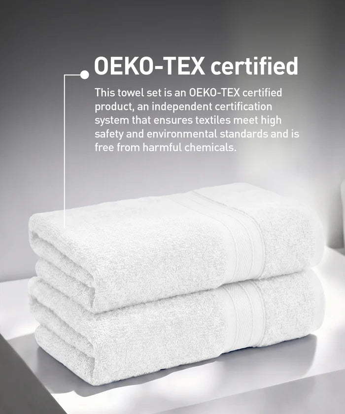 Soft Comfort 2Pc Bath Towel Set, White|509 GSM Cotton|Air Rich Technology