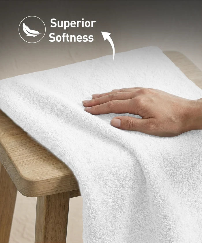 Soft Comfort 2Pc Bath Towel Set, White|509 GSM Cotton|Air Rich Technology