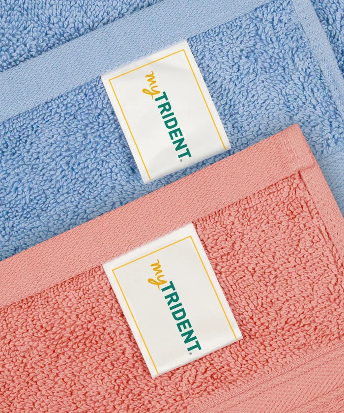 Soft Comfort 4 Pc Hand Towel, Allure & Coral Haze| 509 GSM Cotton|Air Rich Technology